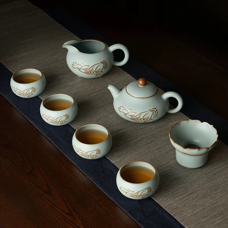 Handmade Ru Kiln Tea Set